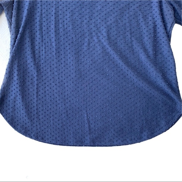 W5 Anthro Blue Swiss Dot Polkadot Textured Bell Sleeve Blouse Size Small - Picture 8 of 14
